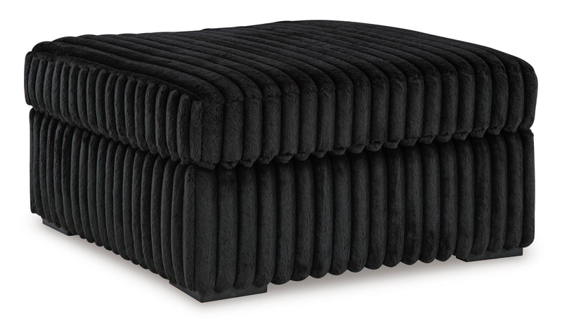 Midnight-Madness Onyx LAF Chase Sectional and Ottoman from Ashley - Lara Furniture