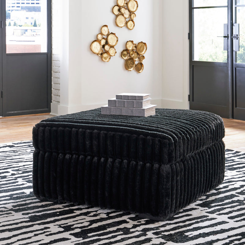 Midnight-Madness Onyx RAF Chase Sectional and Ottoman from Ashley - Lara Furniture