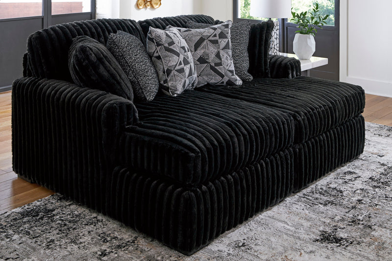 Midnight-Madness Onyx 2-Piece Oversized Double Chaise from Ashley - Lara Furniture