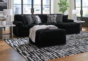 Midnight-Madness Onyx LAF Chase Sectional and Ottoman from Ashley - Lara Furniture