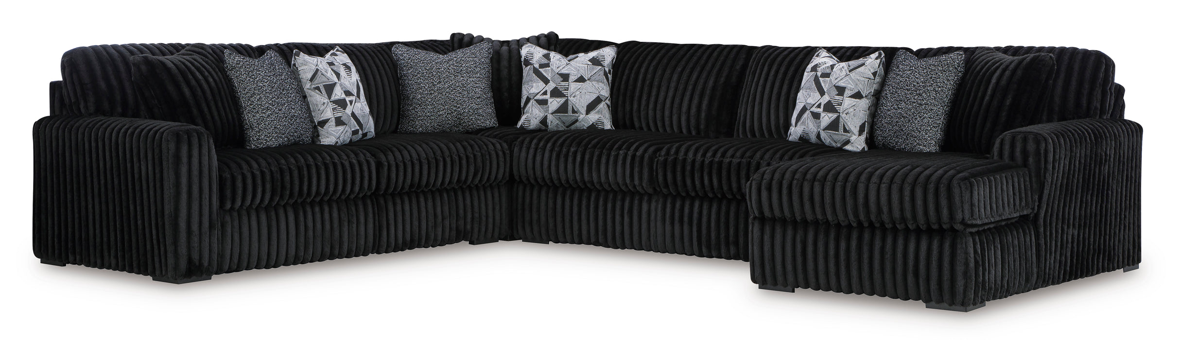 Midnight-Madness Onyx 4-Piece RAF Sectional