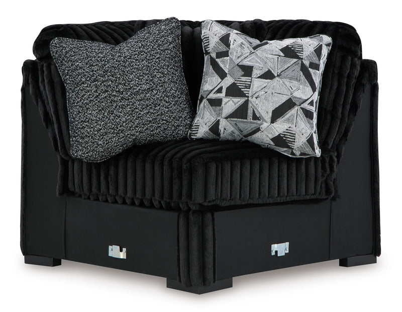 Midnight-Madness Onyx 3-Piece Sectional from Ashley - Lara Furniture