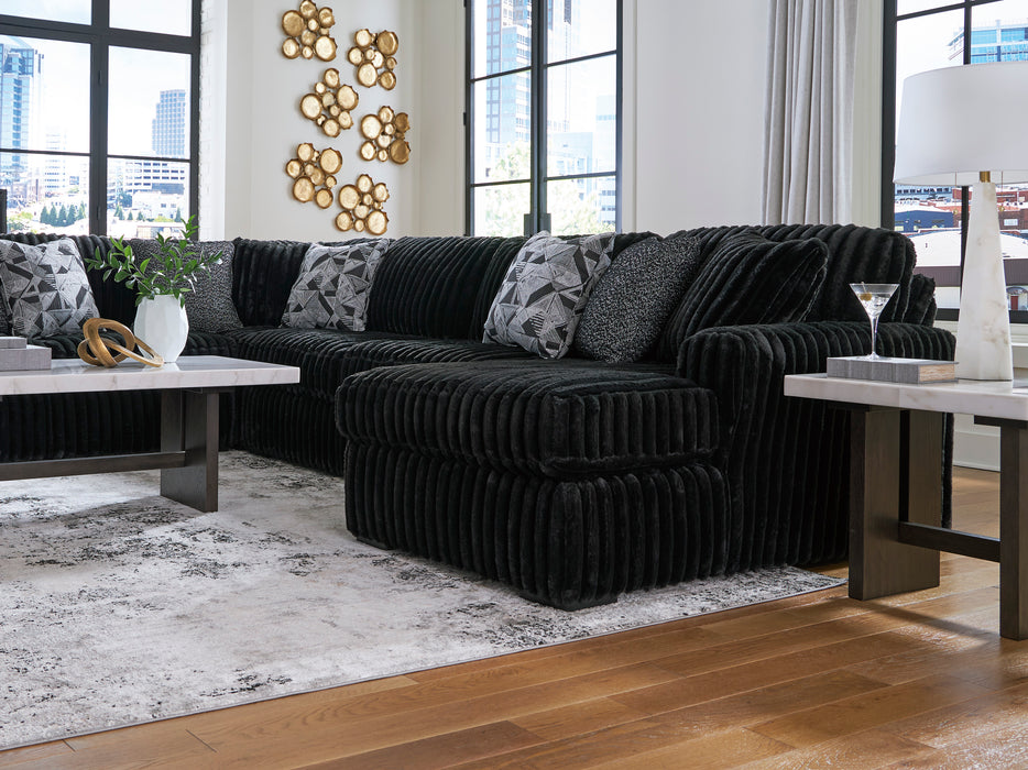 Midnight-Madness Onyx 4-Piece RAF Sectional
