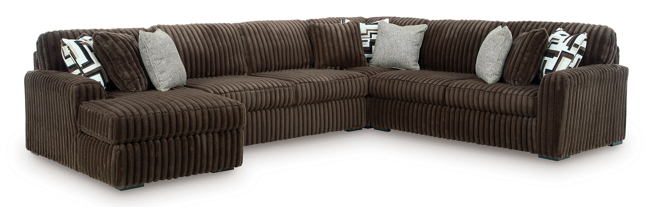 Midnight-Madness Chocolate 4-Piece LAF Sectional
