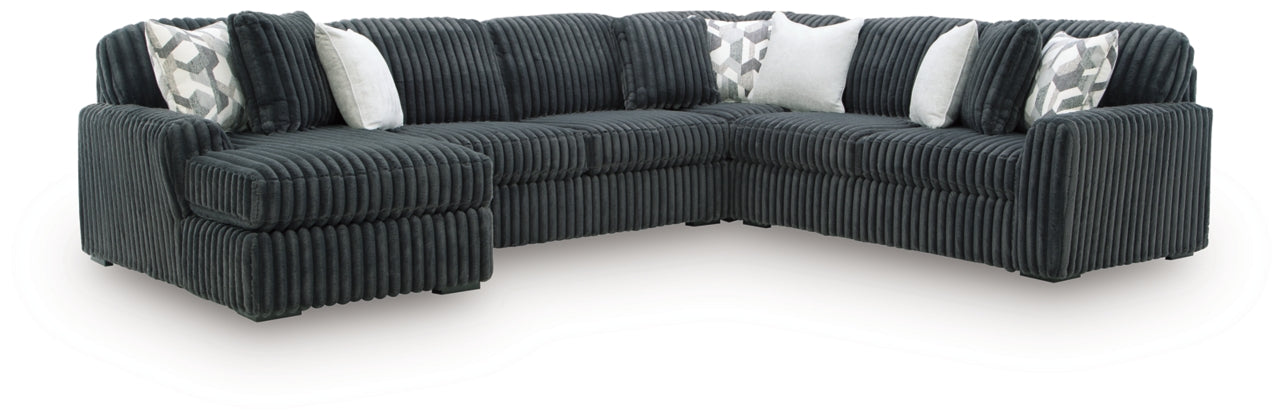 Midnight-Madness Gunmetal 4-Piece LAF Sectional