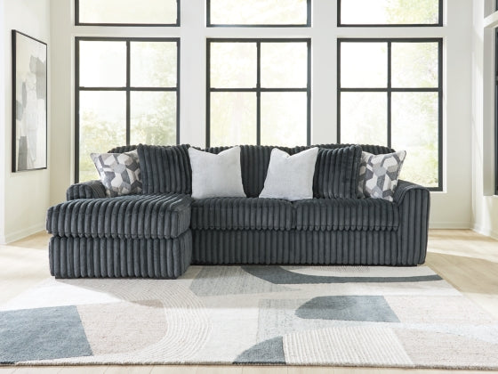 Midnight-Madness Gunmetal 2 Piece LAF Sectional