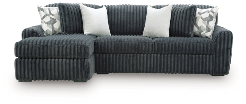 Midnight-Madness Gunmetal 2 Piece LAF Sectional