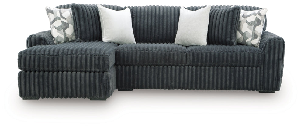 Midnight-Madness Gunmetal 2 Piece LAF Sectional
