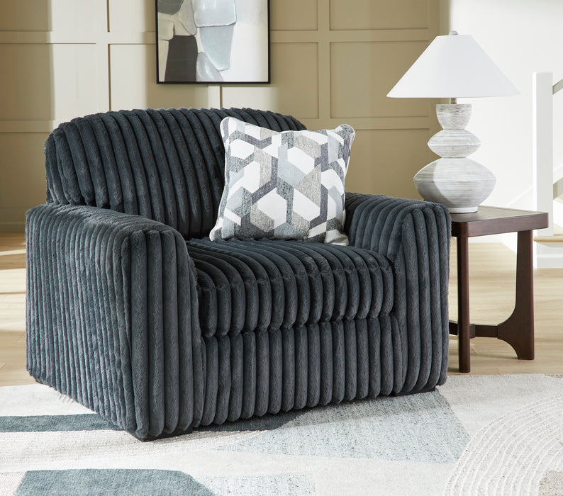 Midnight-Madness Gunmetal Living Room Set