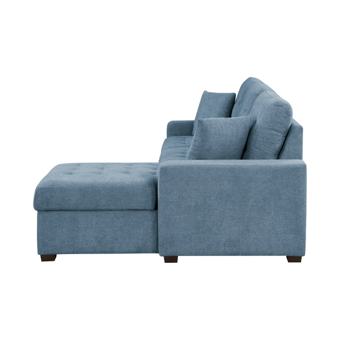 9816BU*2LLRC (2)2-Piece Sectional with Right Chaise, Pull-out Bed and Hidden Storage - 9816BU*2LLRC
