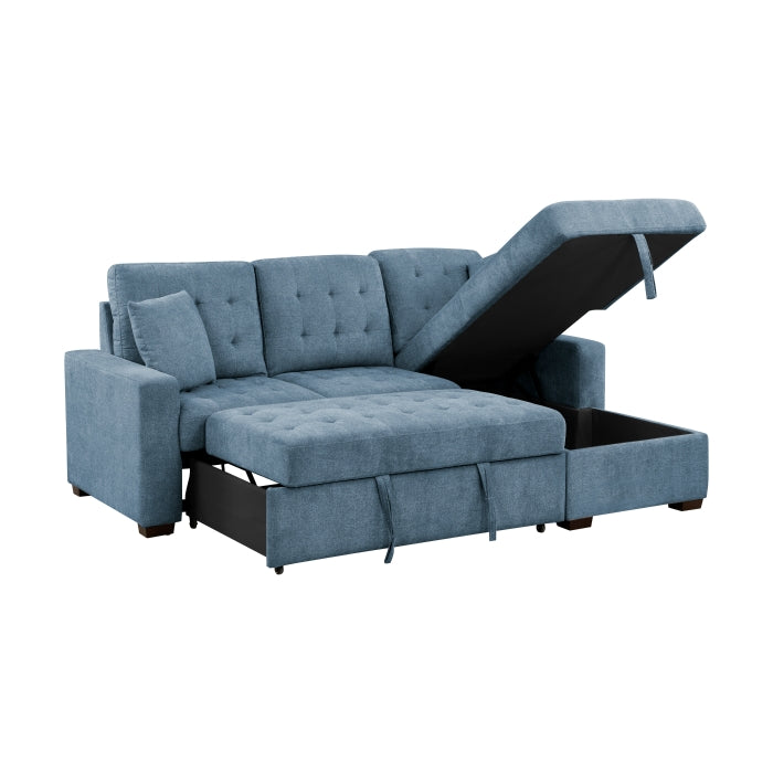 9816BU*2LLRC (2)2-Piece Sectional with Right Chaise, Pull-out Bed and Hidden Storage - 9816BU*2LLRC