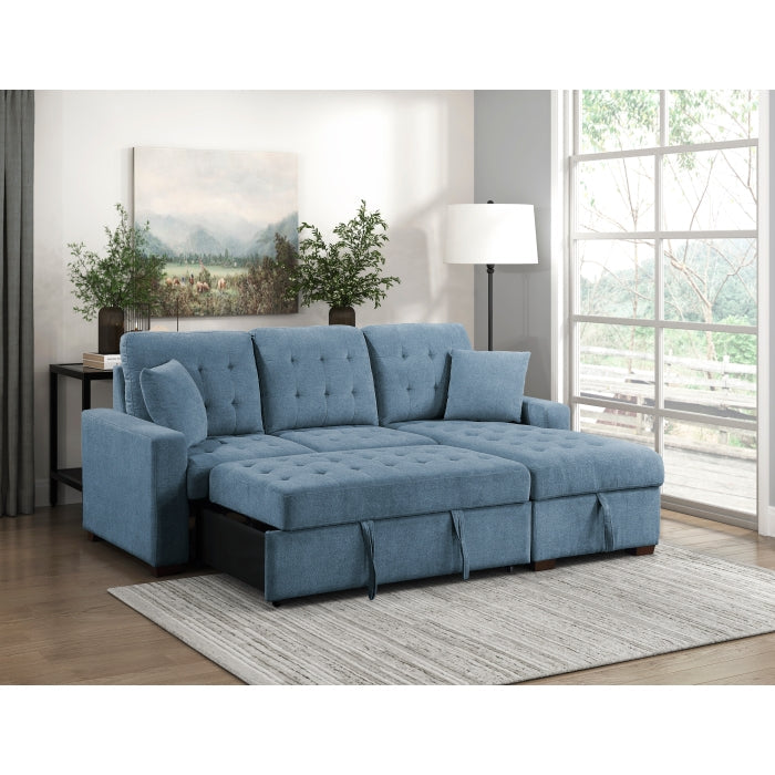 9816BU*2LLRC (2)2-Piece Sectional with Right Chaise, Pull-out Bed and Hidden Storage - 9816BU*2LLRC