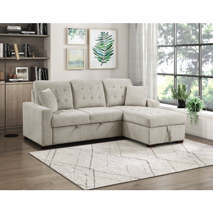 9816SN*2LLRC (2)2-Piece Sectional with Right Chaise, Pull-out Bed and Hidden Storage - 9816SN*2LLRC