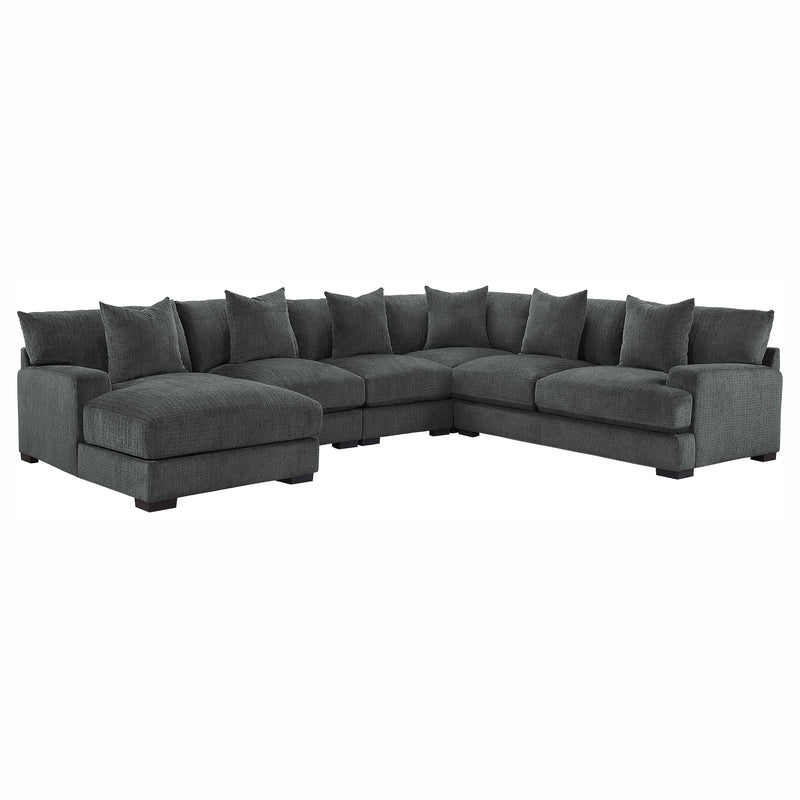 Worchester Dark Gray 5 - Piece LAF Modular Sectional - Lara FurnitureSectional