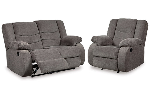 Tulen Gray Reclining Loveseat and Recliner -  Ashley - Lara Furniture
