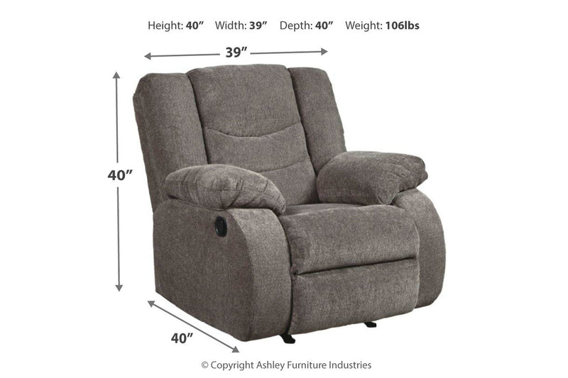 Tulen Gray Reclining Loveseat and Recliner -  Ashley - Lara Furniture