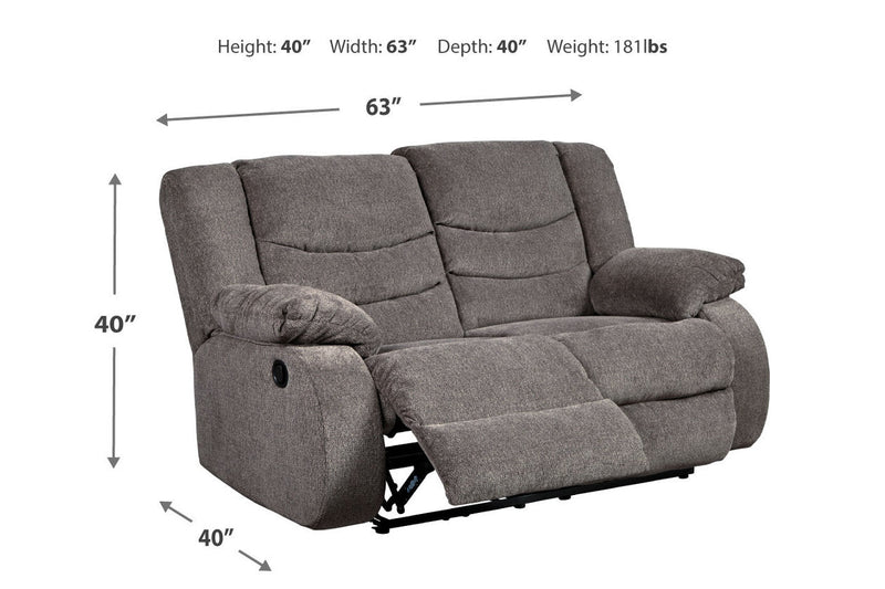 Tulen Gray Reclining Loveseat and Recliner -  Ashley - Lara Furniture
