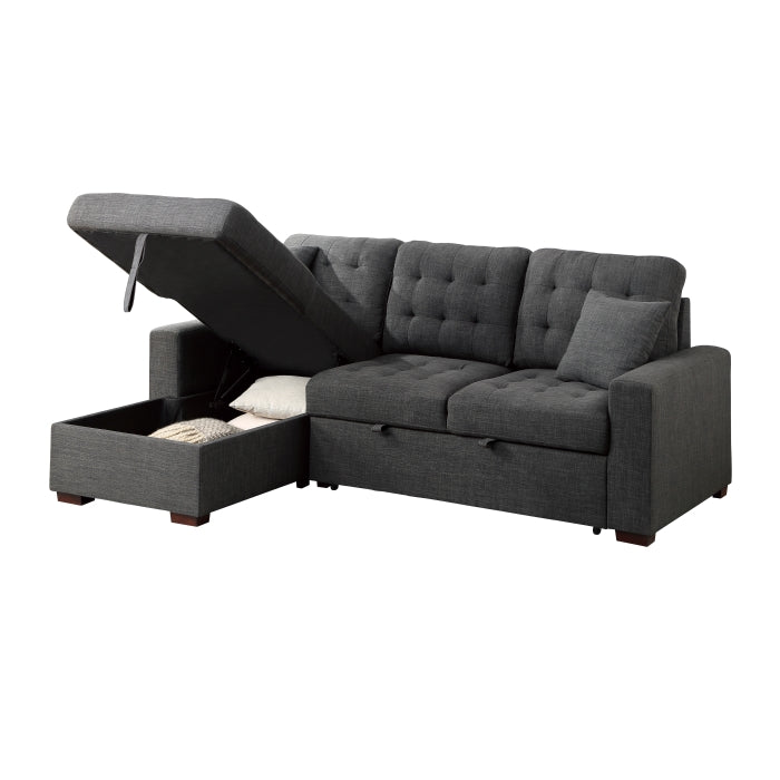 9916DG*2LCRL (2)2-Piece Sectional with Pull-out Bed and Left Chaise with Hidden Storage - 9916DG*2LCRL
