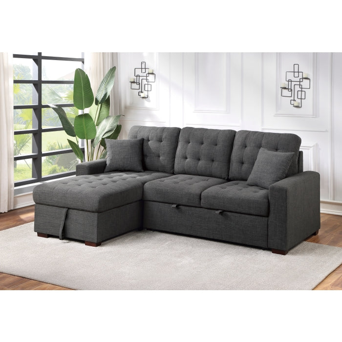 9916DG*2LCRL (2)2-Piece Sectional with Pull-out Bed and Left Chaise with Hidden Storage - 9916DG*2LCRL