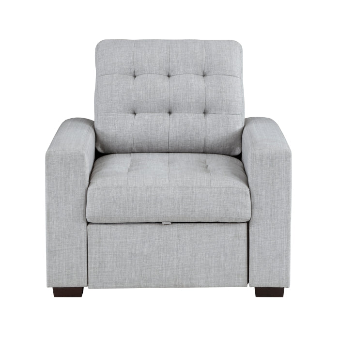 9916GY-1 Chair with Pull-out Ottoman - 9916GY-1