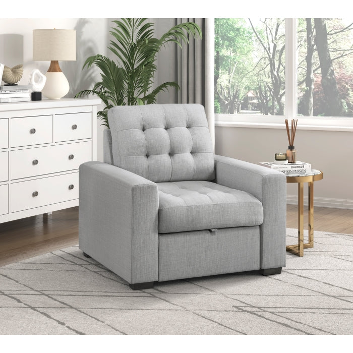 9916GY-1 Chair with Pull-out Ottoman - 9916GY-1