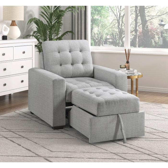 9916GY-1 Chair with Pull-out Ottoman - 9916GY-1