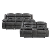 9989GY*2 2pc Set: Sofa, Love - 9989GY*2