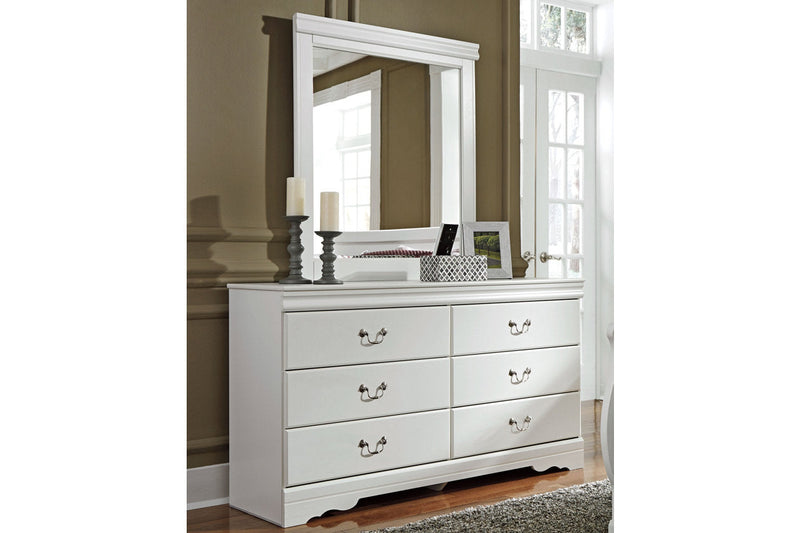 Anarasia White Dresser and Mirror -  Ashley - Lara Furniture