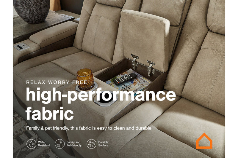 Next-Gen DuraPella Sand Power Reclining Sofa and Loveseat -  Ashley - Lara Furniture