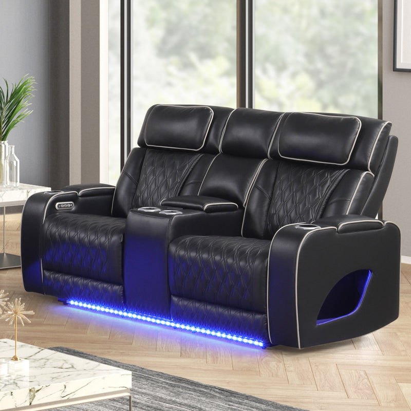 Aurora Black Loveseat
