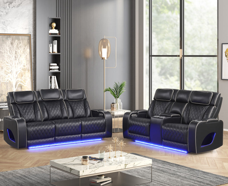 Aurora Black Sofa & Loveseat
