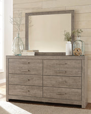 Culverbach Gray Queen Panel Bed with Mirrored Dresser and 2 Nightstands from Ashley - Lara Furniture