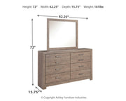 Culverbach Gray Queen Panel Bed with Mirrored Dresser and 2 Nightstands from Ashley - Lara Furniture