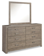 Culverbach Gray Queen Panel Bed with Mirrored Dresser and 2 Nightstands from Ashley - Lara Furniture