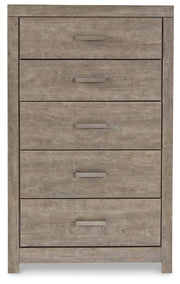 Culverbach Gray Queen Panel Bed with Mirrored Dresser, Chest and 2 Nightstands from Ashley - Lara Furniture