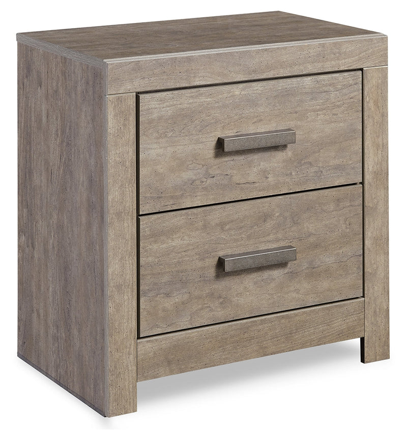Culverbach Gray Queen Panel Bed with Mirrored Dresser, Chest and 2 Nightstands from Ashley - Lara Furniture
