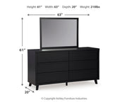 Danziar Black Queen Panel Platform Bed, Dresser and Mirror from Ashley - Lara Furniture