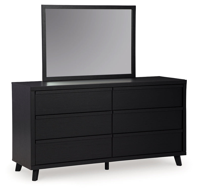 Danziar Black Queen Bed, Dresser, Mirror, Chest and Nightstand from Ashley - Lara Furniture