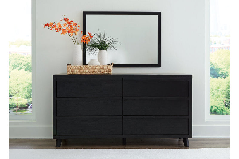Danziar Black Dresser and Mirror -  Ashley - Lara Furniture
