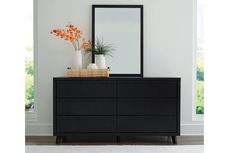 Danziar Black Dresser and Mirror -  Ashley - Lara Furniture