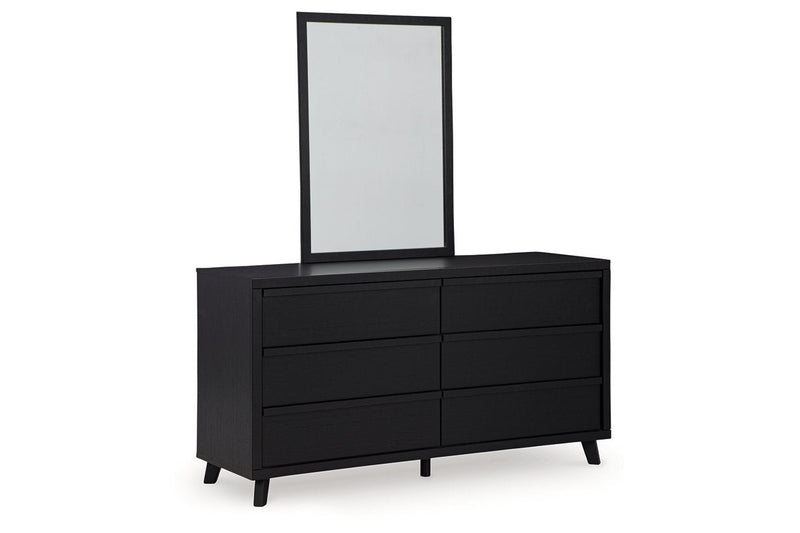 Danziar Black Dresser and Mirror -  Ashley - Lara Furniture