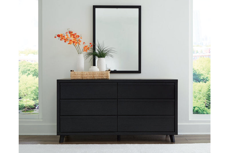 Danziar Black Dresser and Mirror -  Ashley - Lara Furniture