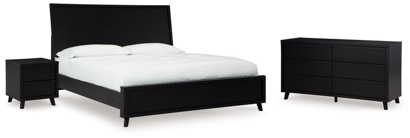 Danziar Black King Panel Bed, Dresser and Nightstand from Ashley - Lara Furniture