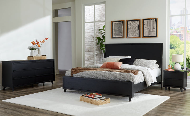 Danziar Black King Panel Bed, Dresser and Nightstand from Ashley - Lara Furniture