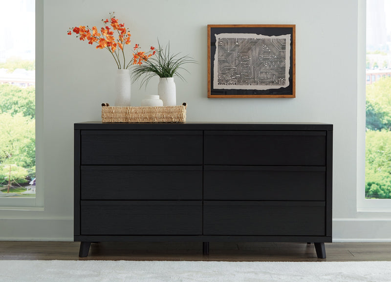 Danziar Black King Panel Bed, Dresser and Nightstand from Ashley - Lara Furniture