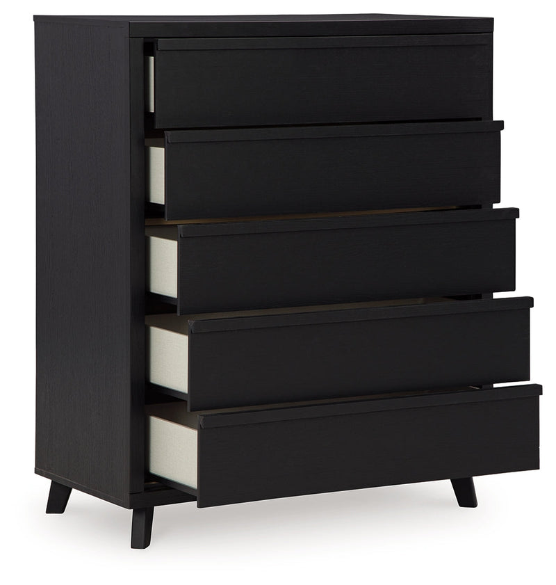 Danziar Black Queen Bed, Dresser, Mirror, Chest and Nightstand from Ashley - Lara Furniture
