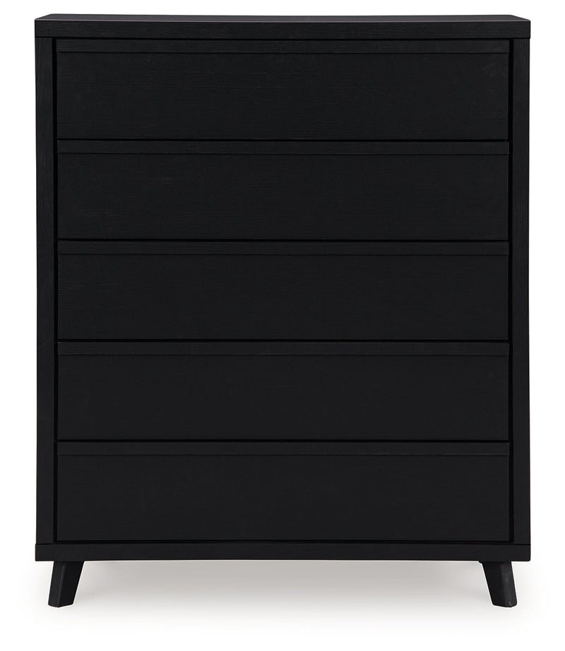 Danziar Black Queen Bed, Dresser, Mirror, Chest and Nightstand from Ashley - Lara Furniture
