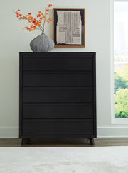 Danziar Black Queen Bed, Dresser, Mirror, Chest and Nightstand from Ashley - Lara Furniture