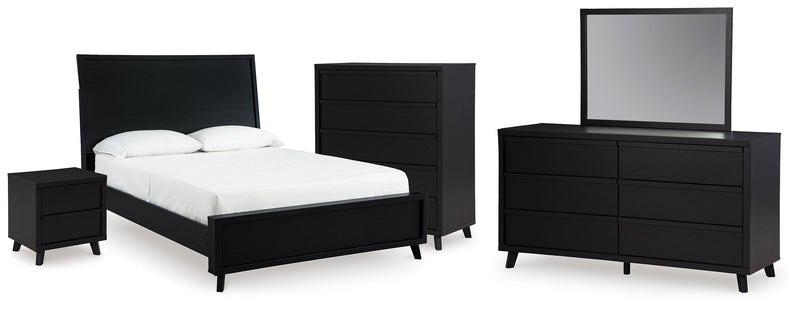 Danziar Black Queen Bed, Dresser, Mirror, Chest and Nightstand from Ashley - Lara Furniture