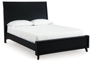 Danziar Black Queen Panel Platform Bed, Dresser and Mirror from Ashley - Lara Furniture